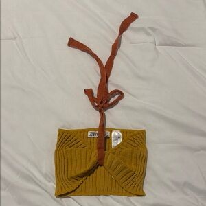 Zara Mustard and Rust Knit Tube Top